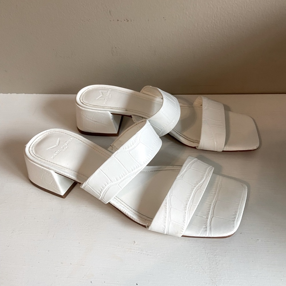 Marc Fisher white slip on heels